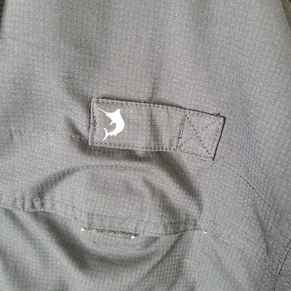 Reel‎ Legends Shirt Mens XL Black Button Down Mariner Polyester Fishing Vented